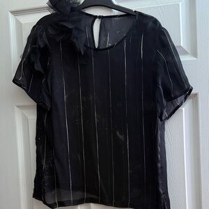 Elegant Black Sheer Women's Top